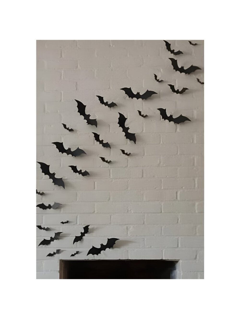 60PCS Halloween Bats Decoration, 4 Different Sizes Realistic PVC Black 3D